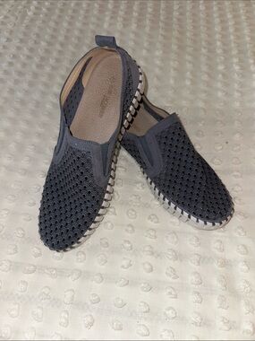 Ilse Jacobsen Navy Slip-On Perforated Sneakers